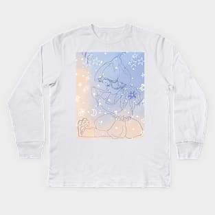 child holding a flower Kids Long Sleeve T-Shirt